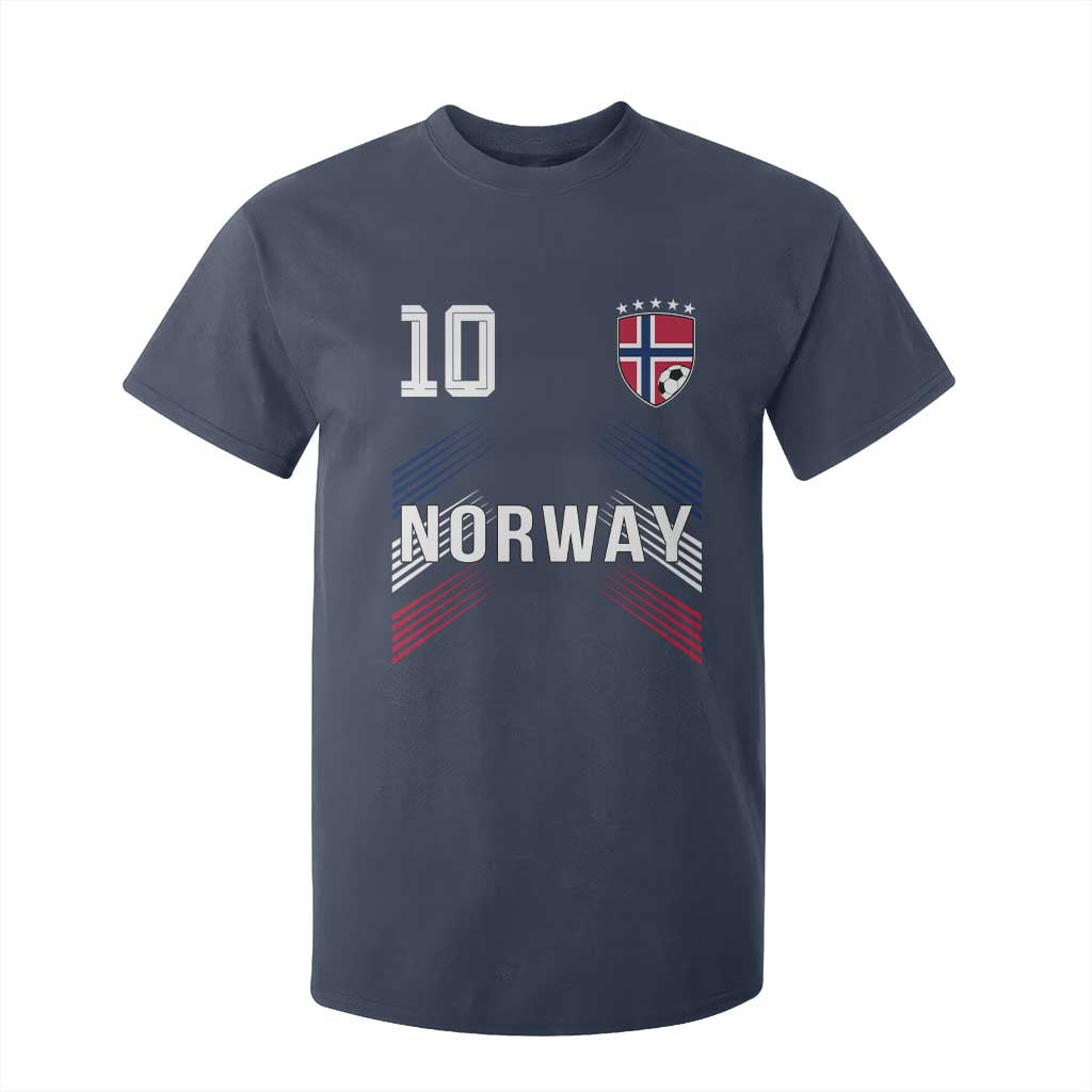 Norway Soccer Sports Graphic Number 10 Jersey Style T Shirt For Kid Proud Norwegian Football Fans Game Day Pride TS02 Navy Print Your Wear