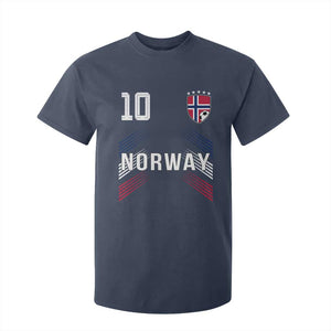 Norway Soccer Sports Graphic Number 10 Jersey Style T Shirt For Kid Proud Norwegian Football Fans Game Day Pride TS02 Navy Print Your Wear