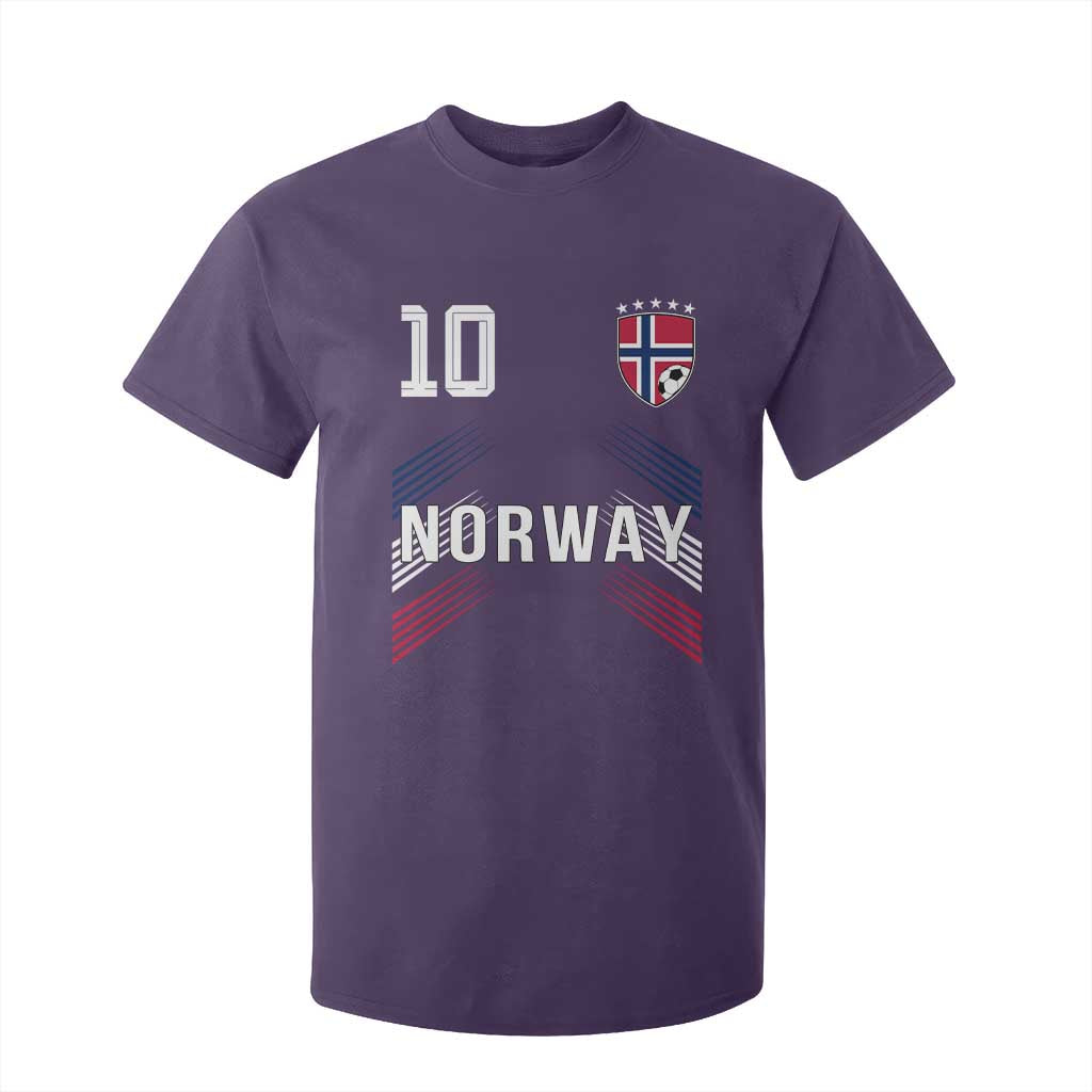 Norway Soccer Sports Graphic Number 10 Jersey Style T Shirt For Kid Proud Norwegian Football Fans Game Day Pride TS02 Purple Print Your Wear
