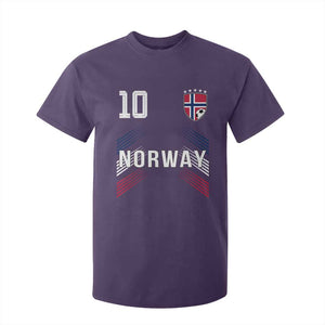 Norway Soccer Sports Graphic Number 10 Jersey Style T Shirt For Kid Proud Norwegian Football Fans Game Day Pride TS02 Purple Print Your Wear