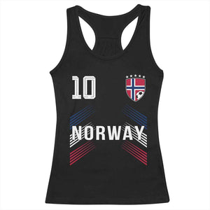 Norway Soccer Sports Graphic Number 10 Jersey Style Racerback Tank Top Proud Norwegian Football Fans Game Day Pride TS02 Black Print Your Wear