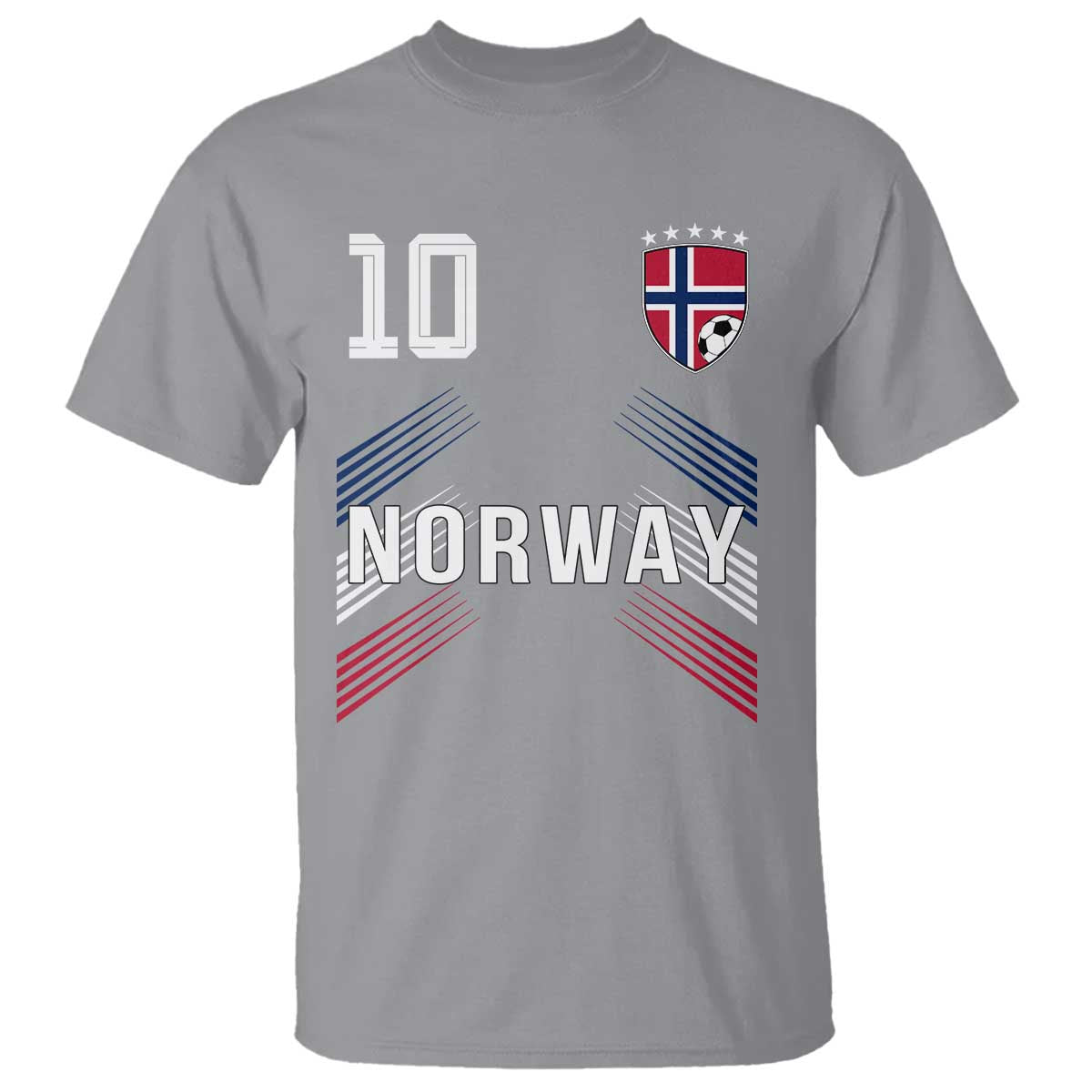 Norway Soccer Sports Graphic Number 10 Jersey Style T Shirt Proud Norwegian Football Fans Game Day Pride TS02 Sport Gray Print Your Wear
