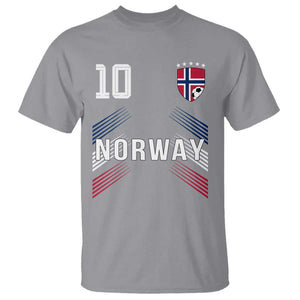 Norway Soccer Sports Graphic Number 10 Jersey Style T Shirt Proud Norwegian Football Fans Game Day Pride TS02 Sport Gray Print Your Wear