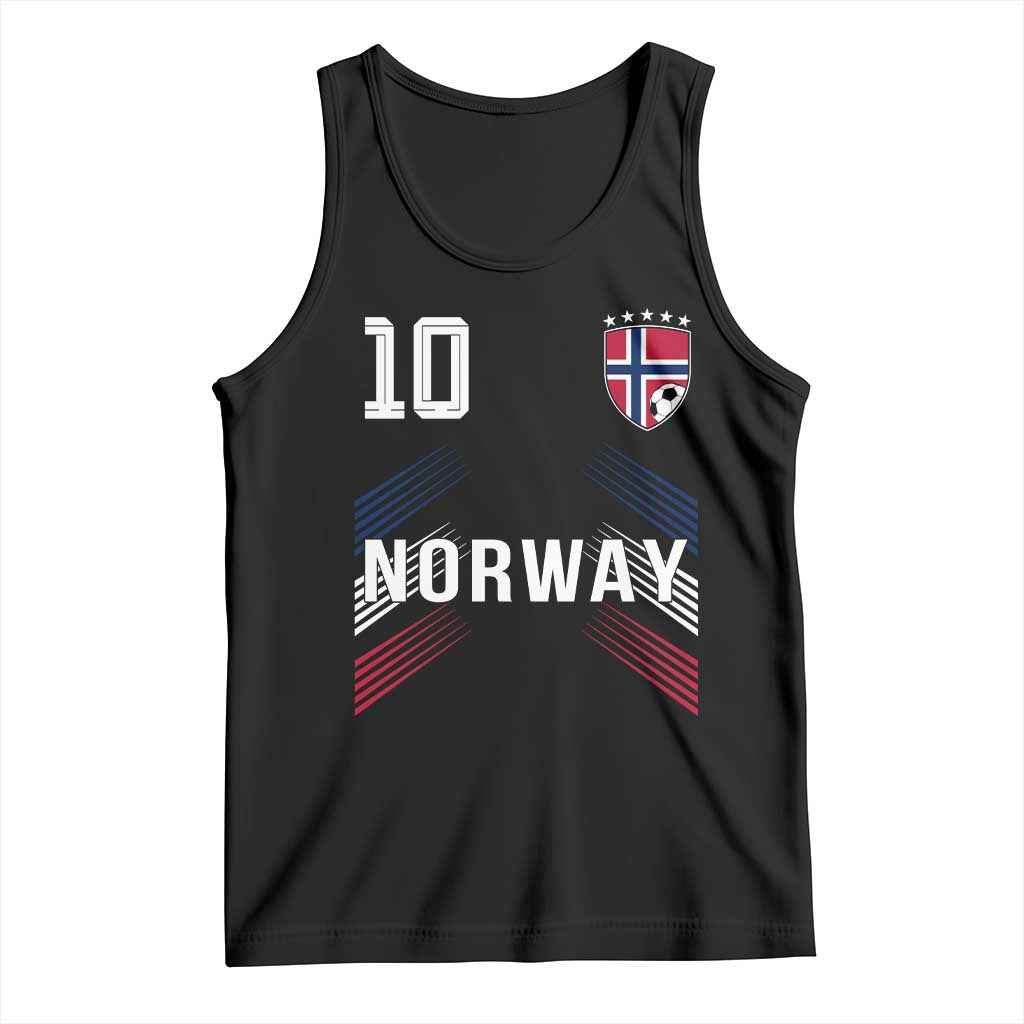 Norway Soccer Sports Graphic Number 10 Jersey Style Tank Top Proud Norwegian Football Fans Game Day Pride TS02 Black Print Your Wear