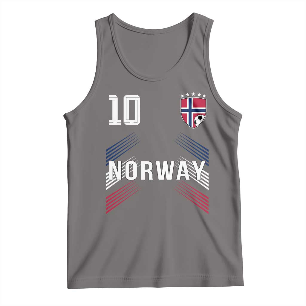 Norway Soccer Sports Graphic Number 10 Jersey Style Tank Top Proud Norwegian Football Fans Game Day Pride TS02 Deep Heather Print Your Wear