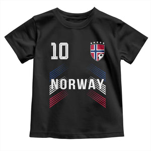 Norway Soccer Sports Graphic Number 10 Jersey Style Toddler T Shirt Proud Norwegian Football Fans Game Day Pride TS02 Black Print Your Wear