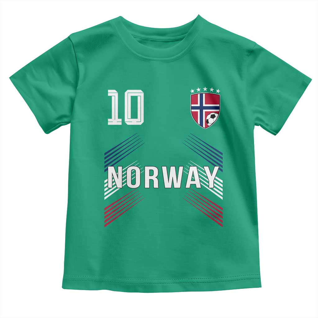 Norway Soccer Sports Graphic Number 10 Jersey Style Toddler T Shirt Proud Norwegian Football Fans Game Day Pride TS02 Irish Green Print Your Wear