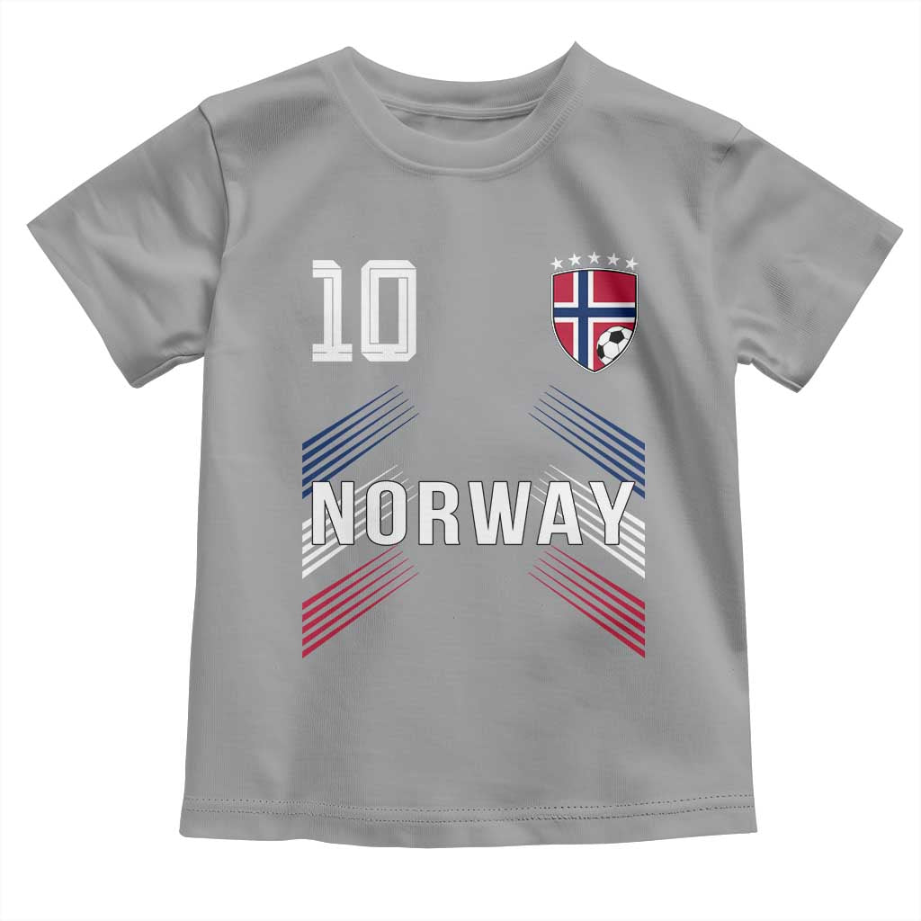 Norway Soccer Sports Graphic Number 10 Jersey Style Toddler T Shirt Proud Norwegian Football Fans Game Day Pride TS02 Sport Gray Print Your Wear