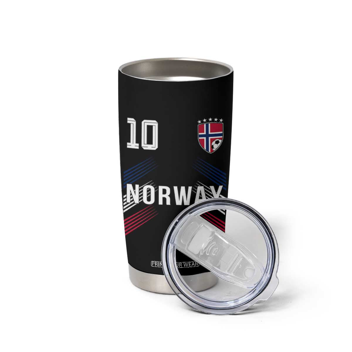 Norway Soccer Sports Graphic Number 10 Jersey Style Tumbler Cup Proud Norwegian Football Fans Game Day Pride TS02 Print Your Wear