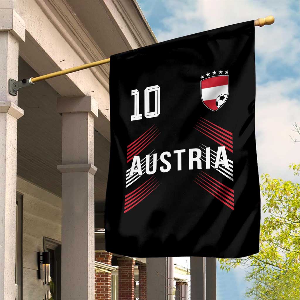 Austria Soccer Sports Graphic Number 10 Jersey Style Garden Flag Proud Austrian Football Fans Game Day Pride TS02 Print Your Wear