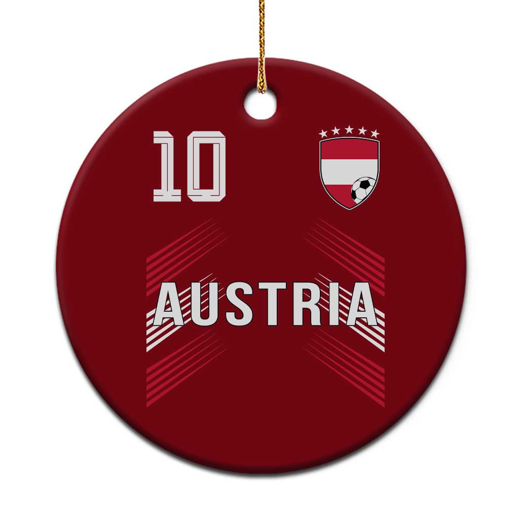 Austria Soccer Sports Graphic Number 10 Jersey Style Ceramic Ornament Proud Austrian Football Fans Game Day Pride TS02 1pc Red Print Your Wear