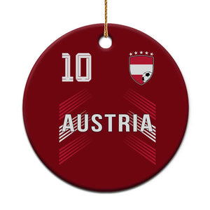 Austria Soccer Sports Graphic Number 10 Jersey Style Ceramic Ornament Proud Austrian Football Fans Game Day Pride TS02 1pc Red Print Your Wear