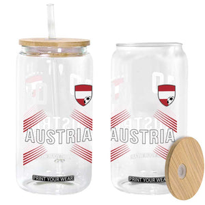 Austria Soccer Sports Graphic Number 10 Jersey Style Glass Can Proud Austrian Football Fans Game Day Pride TS02 Print Your Wear
