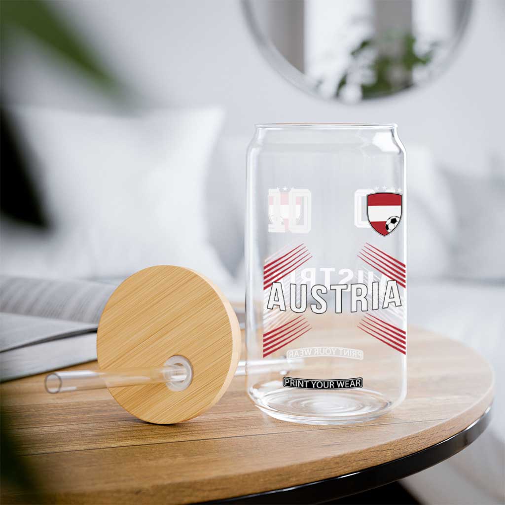 Austria Soccer Sports Graphic Number 10 Jersey Style Glass Can Proud Austrian Football Fans Game Day Pride TS02 Print Your Wear