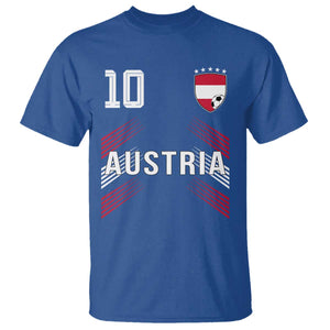 Austria Soccer Sports Graphic Number 10 Jersey Style T Shirt Proud Austrian Football Fans Game Day Pride TS02 Royal Blue Print Your Wear