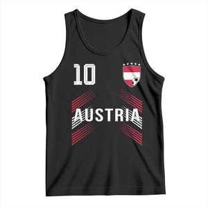 Austria Soccer Sports Graphic Number 10 Jersey Style Tank Top Proud Austrian Football Fans Game Day Pride TS02 Black Print Your Wear