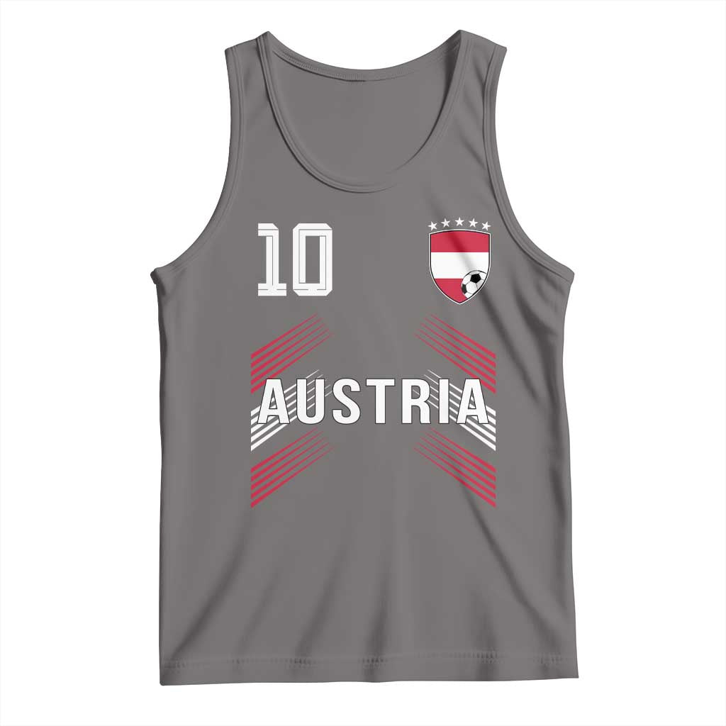 Austria Soccer Sports Graphic Number 10 Jersey Style Tank Top Proud Austrian Football Fans Game Day Pride TS02 Deep Heather Print Your Wear