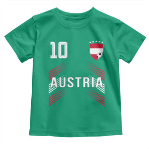 Austria Soccer Sports Graphic Number 10 Jersey Style Toddler T Shirt Proud Austrian Football Fans Game Day Pride TS02 Irish Green Print Your Wear