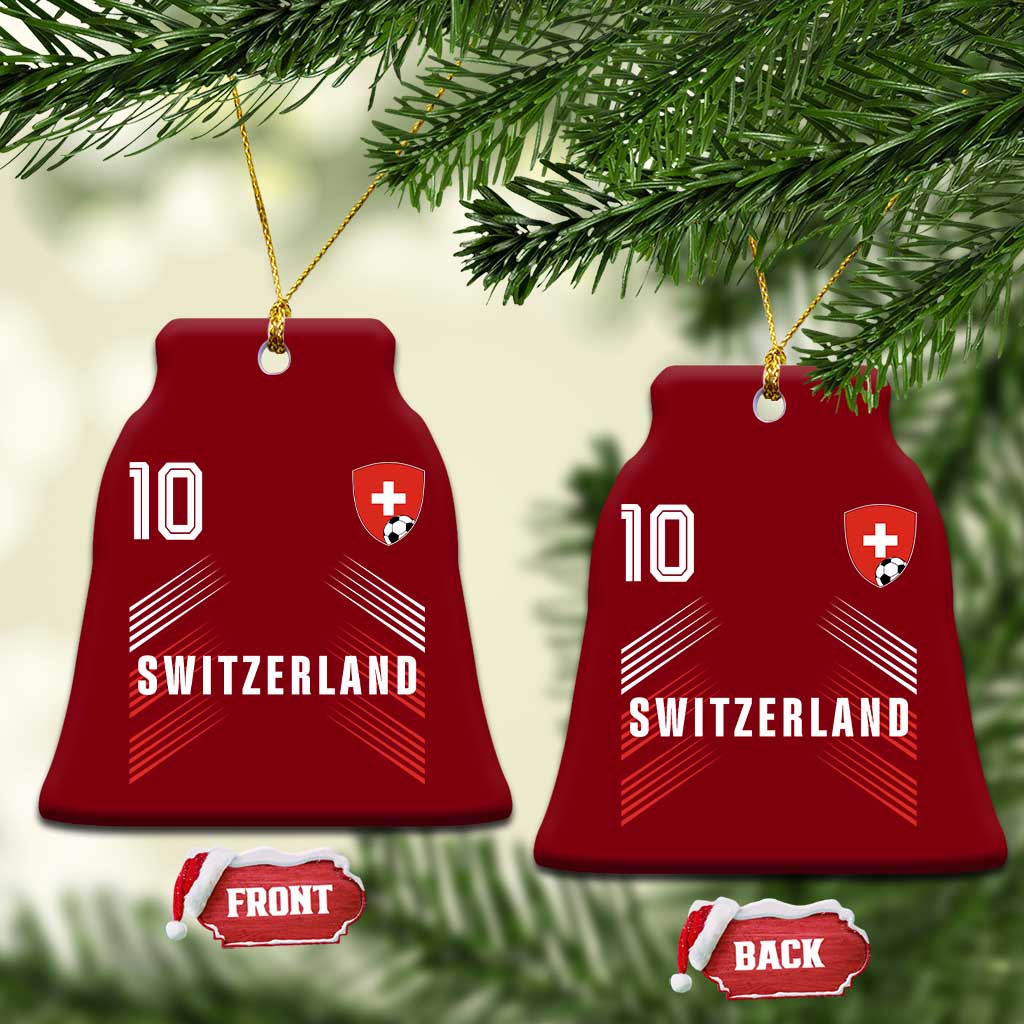 Switzerland Soccer Sports Graphic Number 10 Jersey Style Ceramic Ornament Proud Swiss Football Fans Game Day Pride TS02 Print Your Wear