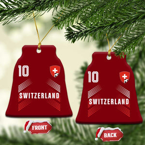 Switzerland Soccer Sports Graphic Number 10 Jersey Style Ceramic Ornament Proud Swiss Football Fans Game Day Pride TS02 Print Your Wear