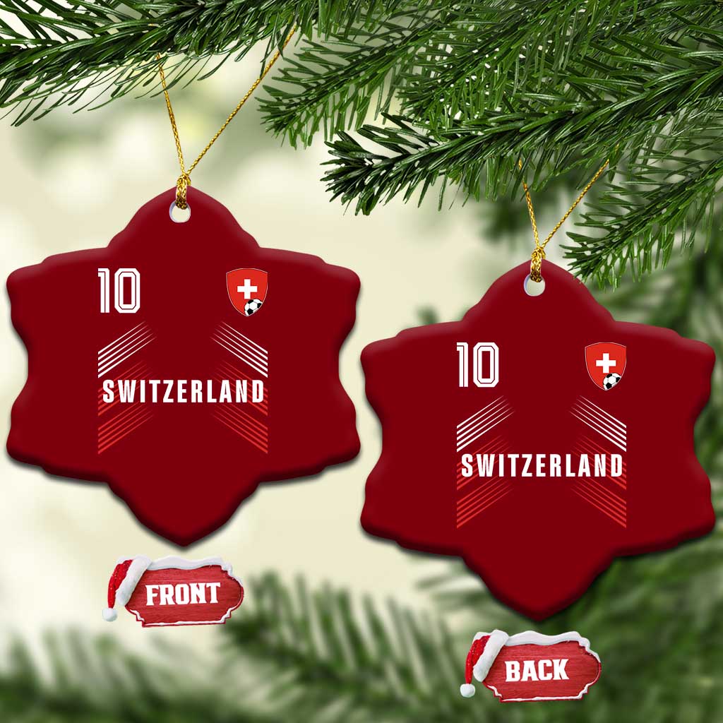 Switzerland Soccer Sports Graphic Number 10 Jersey Style Ceramic Ornament Proud Swiss Football Fans Game Day Pride TS02 Print Your Wear