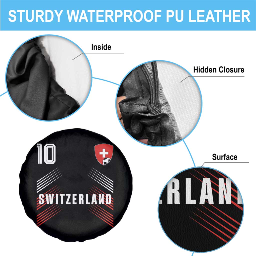 Switzerland Soccer Sports Graphic Number 10 Jersey Style Spare Tire Cover Proud Swiss Football Fans Game Day Pride TS02 Print Your Wear