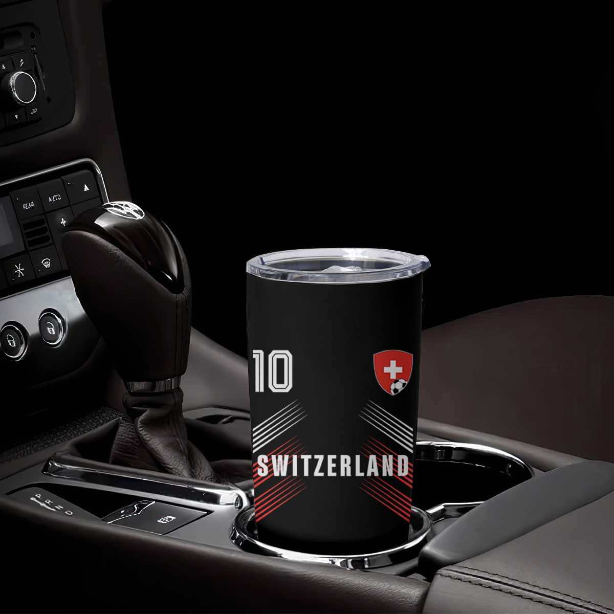 Switzerland Soccer Sports Graphic Number 10 Jersey Style Tumbler Cup Proud Swiss Football Fans Game Day Pride TS02 Print Your Wear