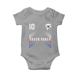 South Korea Soccer Sports Graphic Number 10 Jersey Style Baby Onesie Proud Korean Football Fans Game Day Pride TS02 Sport Gray Print Your Wear