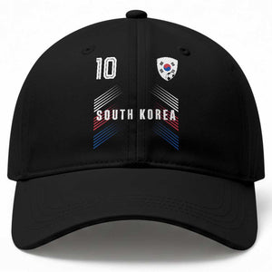 South Korea Soccer Sports Graphic Number 10 Jersey Style Baseball Cap Proud Korean Football Fans Game Day Pride TS02 Print Your Wear