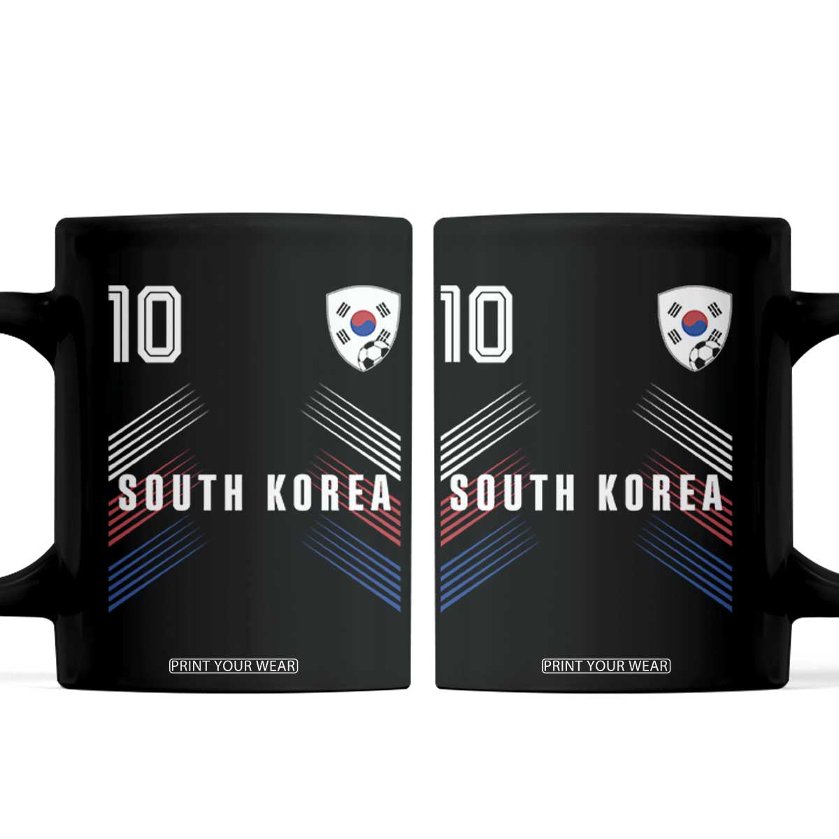 South Korea Soccer Sports Graphic Number 10 Jersey Style Coffee Mug Proud Korean Football Fans Game Day Pride TS02 Black Print Your Wear