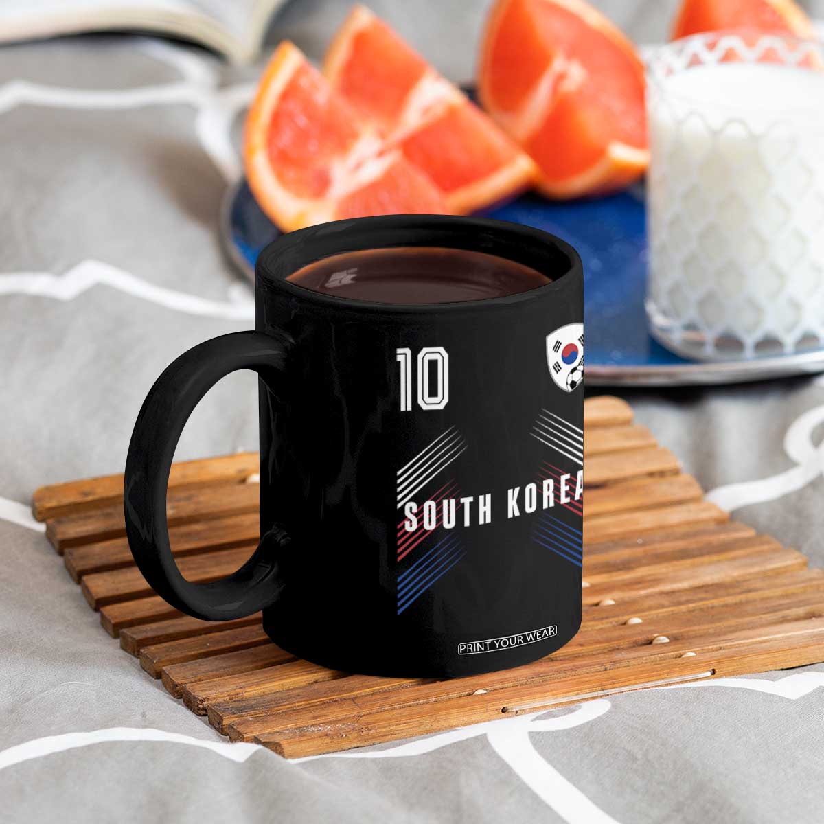 South Korea Soccer Sports Graphic Number 10 Jersey Style Coffee Mug Proud Korean Football Fans Game Day Pride TS02 Print Your Wear