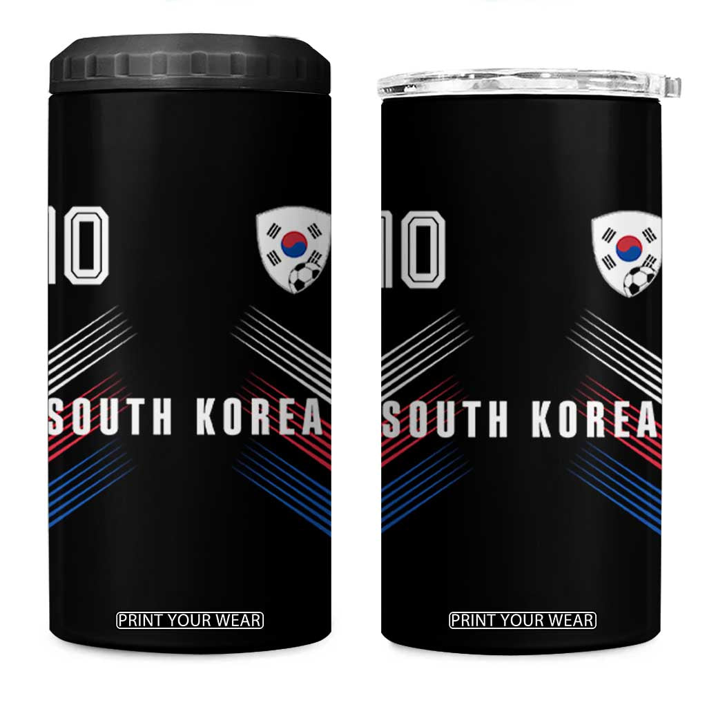 South Korea Soccer Sports Graphic Number 10 Jersey Style 4 in 1 Can Cooler Tumbler Proud Korean Football Fans Game Day Pride TS02 One Size: 16 oz Black Print Your Wear