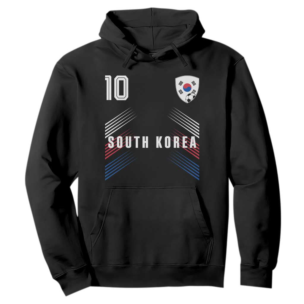 South Korea Soccer Sports Graphic Number 10 Jersey Style Hoodie Proud Korean Football Fans Game Day Pride TS02 Black Print Your Wear
