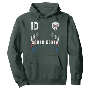 South Korea Soccer Sports Graphic Number 10 Jersey Style Hoodie Proud Korean Football Fans Game Day Pride TS02 Dark Forest Green Print Your Wear