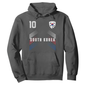 South Korea Soccer Sports Graphic Number 10 Jersey Style Hoodie Proud Korean Football Fans Game Day Pride TS02 Dark Heather Print Your Wear