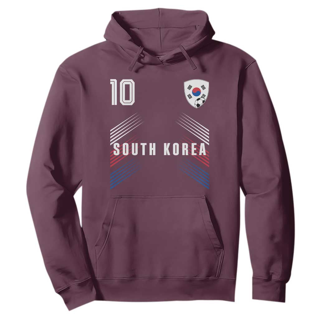 South Korea Soccer Sports Graphic Number 10 Jersey Style Hoodie Proud Korean Football Fans Game Day Pride TS02 Maroon Print Your Wear