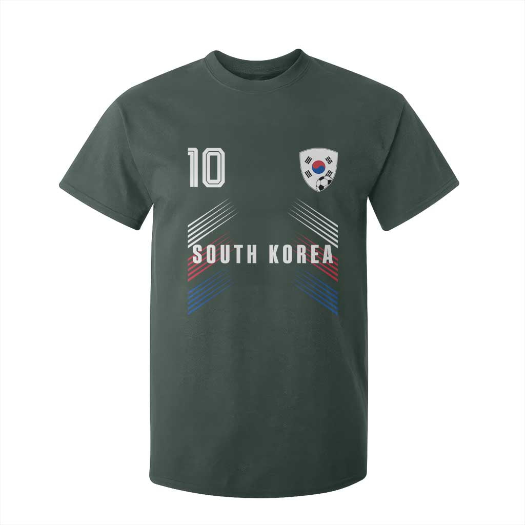 South Korea Soccer Sports Graphic Number 10 Jersey Style T Shirt For Kid Proud Korean Football Fans Game Day Pride TS02 Dark Forest Green Print Your Wear