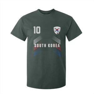 South Korea Soccer Sports Graphic Number 10 Jersey Style T Shirt For Kid Proud Korean Football Fans Game Day Pride TS02 Dark Forest Green Print Your Wear