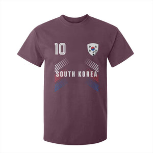 South Korea Soccer Sports Graphic Number 10 Jersey Style T Shirt For Kid Proud Korean Football Fans Game Day Pride TS02 Maroon Print Your Wear