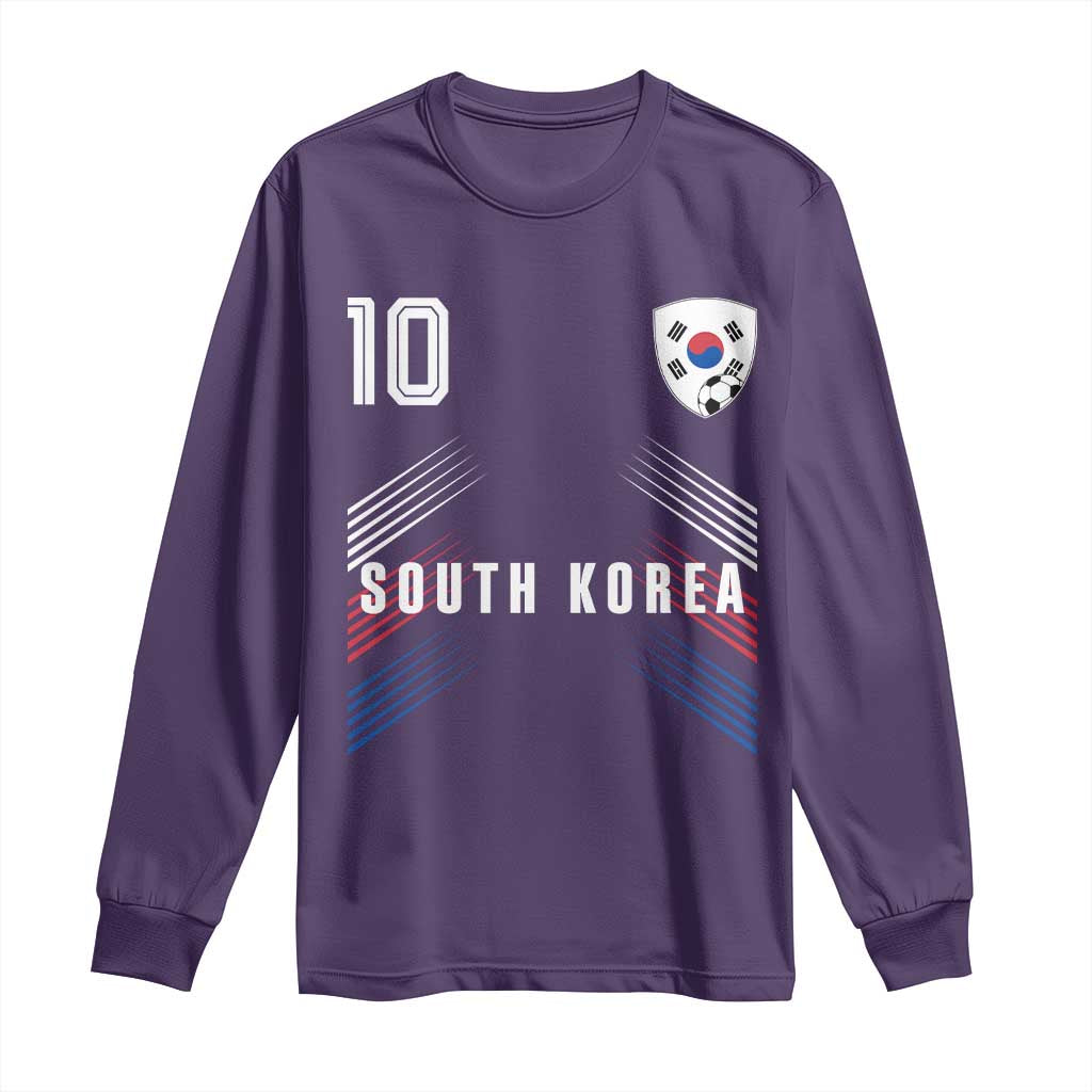 South Korea Soccer Sports Graphic Number 10 Jersey Style Long Sleeve Shirt Proud Korean Football Fans Game Day Pride TS02 Purple Print Your Wear