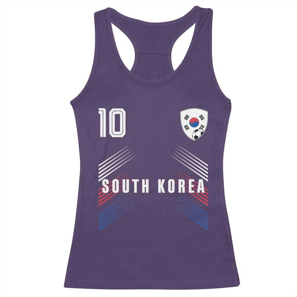 South Korea Soccer Sports Graphic Number 10 Jersey Style Racerback Tank Top Proud Korean Football Fans Game Day Pride TS02 Purple Print Your Wear