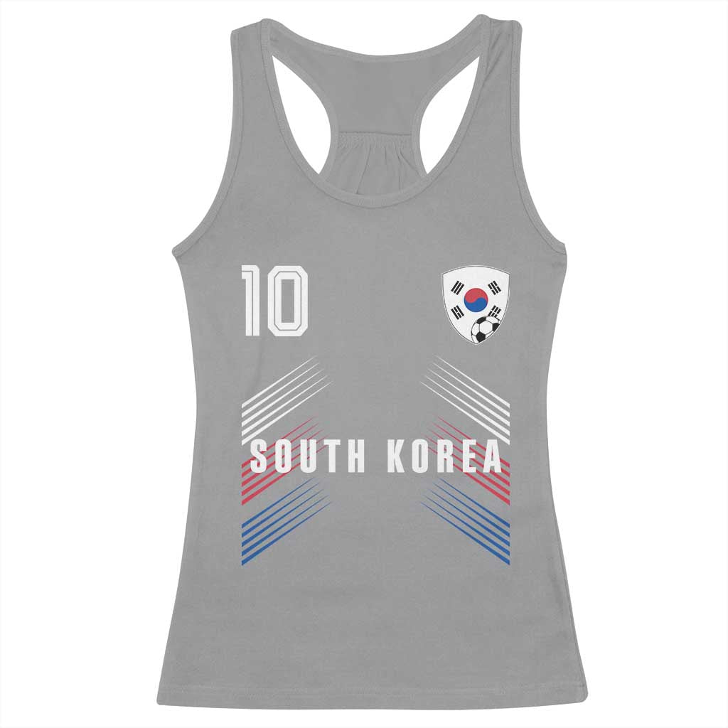 South Korea Soccer Sports Graphic Number 10 Jersey Style Racerback Tank Top Proud Korean Football Fans Game Day Pride TS02 Sport Gray Print Your Wear