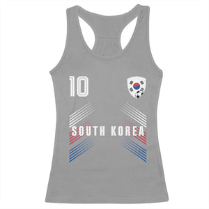South Korea Soccer Sports Graphic Number 10 Jersey Style Racerback Tank Top Proud Korean Football Fans Game Day Pride TS02 Sport Gray Print Your Wear