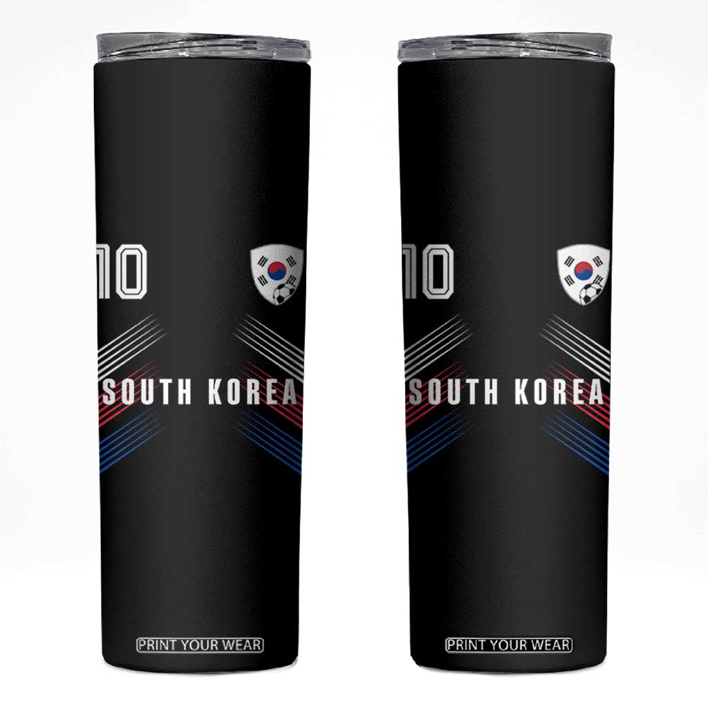 South Korea Soccer Sports Graphic Number 10 Jersey Style Skinny Tumbler Proud Korean Football Fans Game Day Pride TS02 Black Print Your Wear