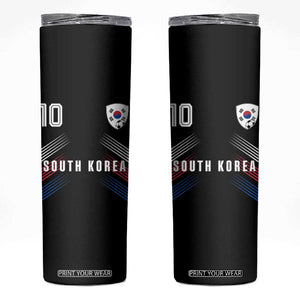 South Korea Soccer Sports Graphic Number 10 Jersey Style Skinny Tumbler Proud Korean Football Fans Game Day Pride TS02 Black Print Your Wear
