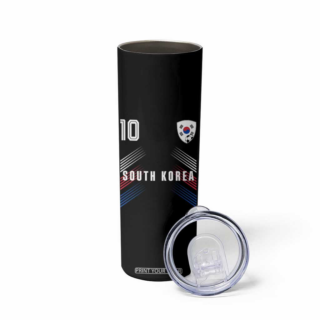 South Korea Soccer Sports Graphic Number 10 Jersey Style Skinny Tumbler Proud Korean Football Fans Game Day Pride TS02 Print Your Wear