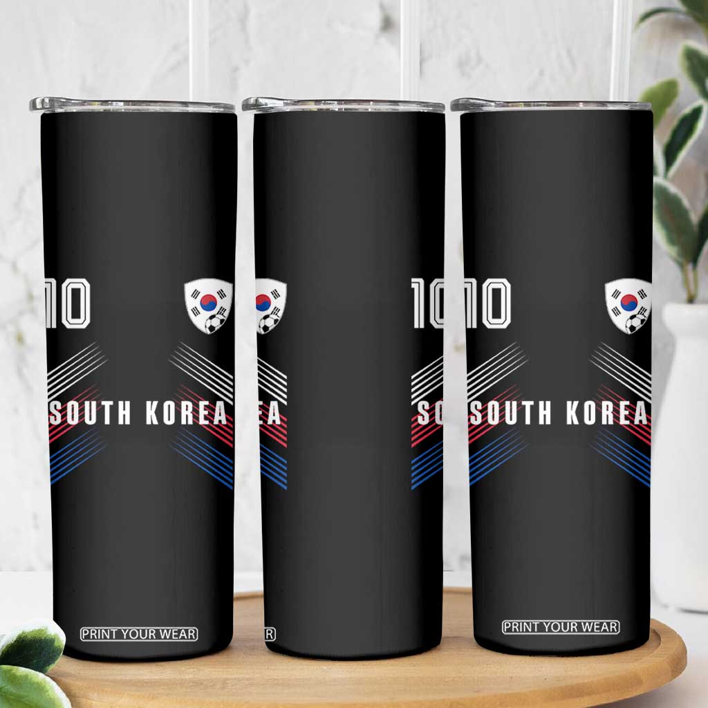 South Korea Soccer Sports Graphic Number 10 Jersey Style Skinny Tumbler Proud Korean Football Fans Game Day Pride TS02 Print Your Wear