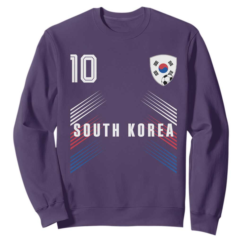 South Korea Soccer Sports Graphic Number 10 Jersey Style Sweatshirt Proud Korean Football Fans Game Day Pride TS02 Purple Print Your Wear