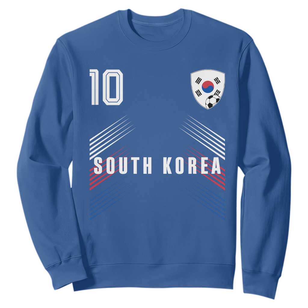 South Korea Soccer Sports Graphic Number 10 Jersey Style Sweatshirt Proud Korean Football Fans Game Day Pride TS02 Royal Blue Print Your Wear