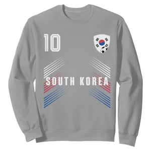 South Korea Soccer Sports Graphic Number 10 Jersey Style Sweatshirt Proud Korean Football Fans Game Day Pride TS02 Sport Gray Print Your Wear